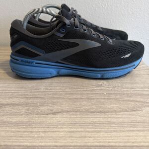 Brooks Ghost 15 Men's Size 9 D Running Shoes Black Gray Blue Sneakers